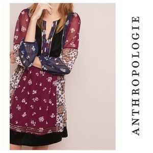 HP 🌟Anthro boho velvet patchwork dress
